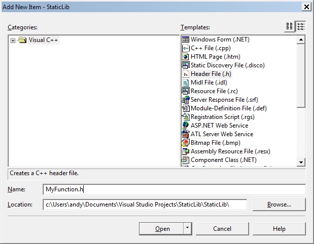 visual studio win32 application wizard