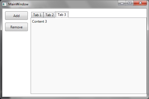 Add tab. Для чего нужен TABCONTROL. Technical items Tabs. WPF list view remove button.